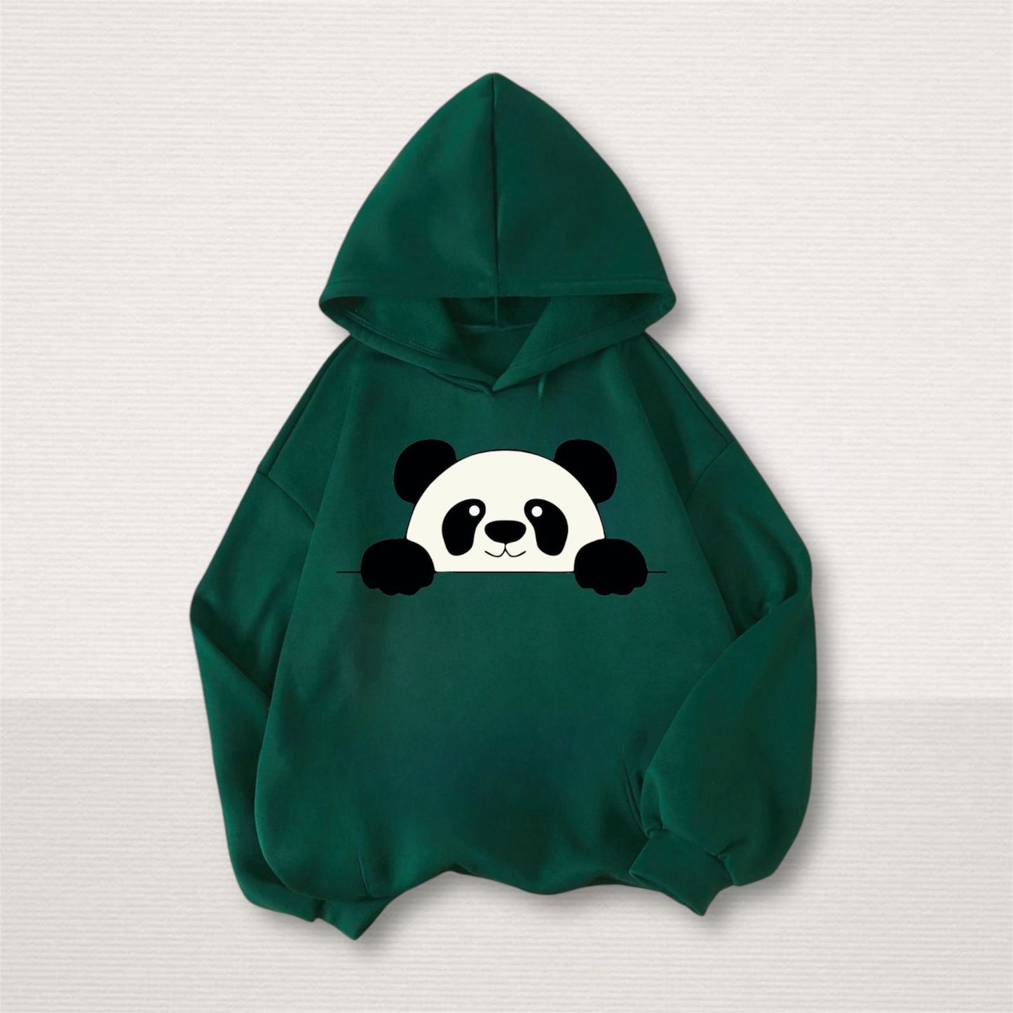 PANDA GREEN FLEECE HOODIE